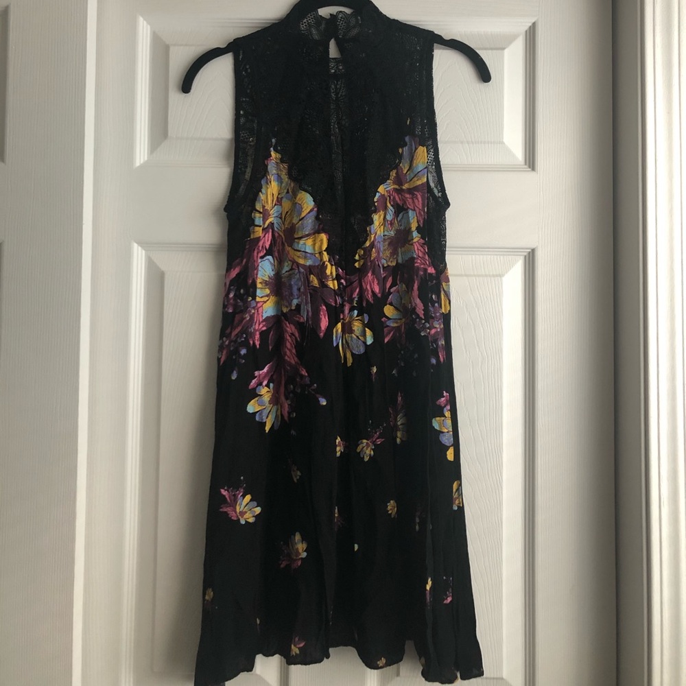 High Collar, Low Cut Lace Dress